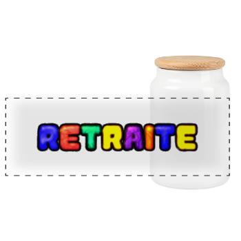 RETRAITE. RETRAITE. RETRAITEE. RETRAITE - Boîte à biscuits avec couvercle en bois - blanc - Devant