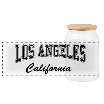 los_angeles_california - Panorama Keksdose mit Holzdeckel - Weiß - Vorne
