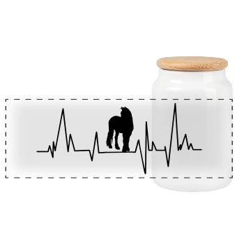 heartbeat_tinker_fellpony - Panorama Keksdose mit Holzdeckel - Weiß - Vorne