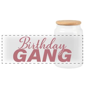 Geburtstag Gang Matching Gruppe Geburtstagsfeier Geschenk - Panorama Keksdose mit Holzdeckel - Weiß - Vorne