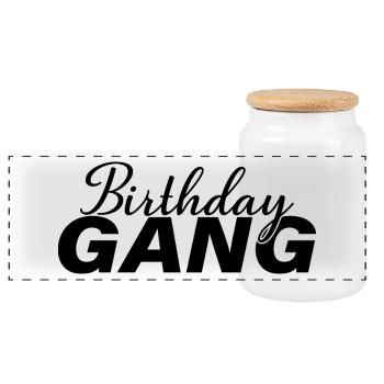 Geburtstag Gang Matching Gruppe Geburtstagsfeier Geschenk - Panorama Keksdose mit Holzdeckel - Weiß - Vorne