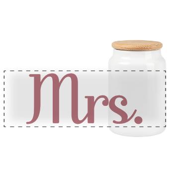 Mrs. Matching Paar Verlobung Hochzeit Flitterwochen - Panorama Keksdose mit Holzdeckel - Weiß - Vorne