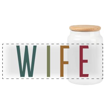 Retro Wife Matching Couple Wedding Party Mariage - Boîte à biscuits avec couvercle en bois - blanc - Devant