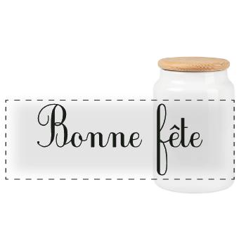 FÊTE DES PÈRES. BONNE FÊTE PAPA. PAPA. BONNE FÊTE - Boîte à biscuits avec couvercle en bois - blanc - Devant