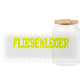 Fliesenleger Design - Panorama Keksdose mit Holzdeckel - Weiß - Vorne