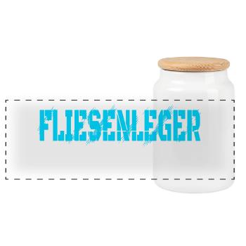 Fliesenleger Design - Panorama Keksdose mit Holzdeckel - Weiß - Vorne