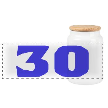 30. 30 ANS. 30e ANNIVERSAIRE. ANNIVERSAIRE 30 ANS. - Boîte à biscuits avec couvercle en bois - blanc - Devant