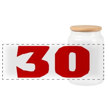 30. 30 ANS. 30e ANNIVERSAIRE. ANNIVERSAIRE 30 ANS. - Boîte à biscuits avec couvercle en bois - blanc - Devant
