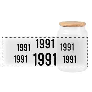 Rétro 1991 Anniversaire 1991 Cadeau Vintage 1991 - Boîte à biscuits avec couvercle en bois - blanc - Devant