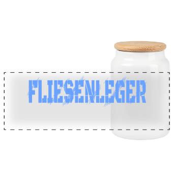 Fliesenleger Design - Panorama Keksdose mit Holzdeckel - Weiß - Vorne