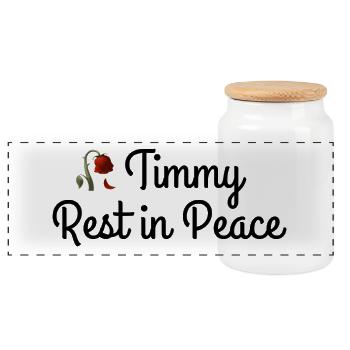 Timmy Rest in Peace Ruhe in Frieden Wal - Panorama Keksdose mit Holzdeckel - Weiß - Vorne
