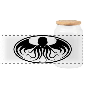 Cthulhu Dark Emblem Parodie - Panorama Keksdose mit Holzdeckel - Weiß - Vorne