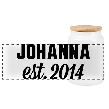 Johanna est 2014 - Panorama Keksdose mit Holzdeckel - Weiß - Vorne
