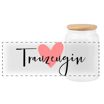 Coeur de demoiselle d'honneur - Boîte à biscuits avec couvercle en bois - blanc - Devant
