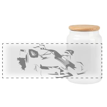 Illustration de voiture de course de formule icône de Grand Prix - Boîte à biscuits avec couvercle en bois - blanc - Devant