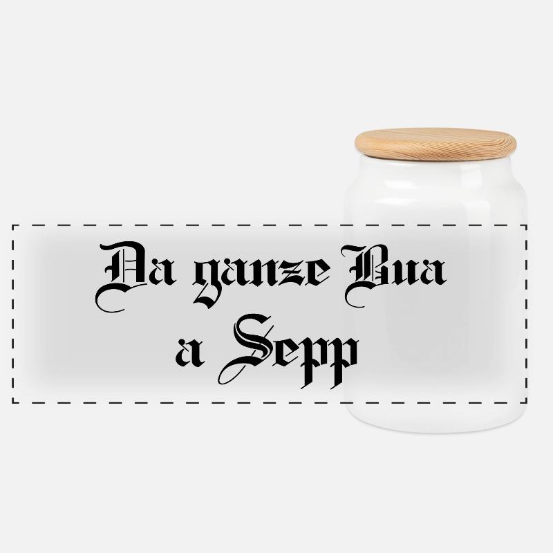 Da ganze Bua a Sepp - Panorama Keksdose mit Holzdeckel - Weiß