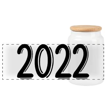 2022 - Panorama Keksdose mit Holzdeckel - Weiß - Vorne