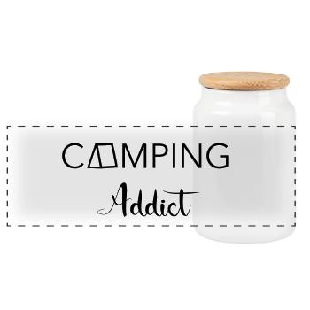 Camping Addict - Panorama Keksdose mit Holzdeckel - Weiß - Vorne
