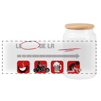 Plan du jour - Boîte à biscuits avec couvercle en bois - blanc - Devant