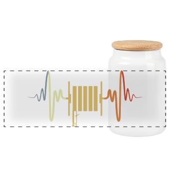 Tuyau d’incendie rétro Heartbeat - Boîte à biscuits avec couvercle en bois - blanc - Devant