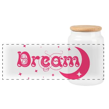 Dream / Traum - Panorama Keksdose mit Holzdeckel - Weiß - Vorne