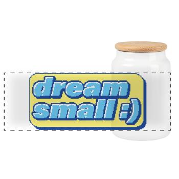 Retro Pixel Dream – Ironische Motivation - Panorama Keksdose mit Holzdeckel - Weiß - Vorne