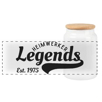 DIY legend since 1975 - Panoramic Cookie Jar with Wooden Lid - white - Front