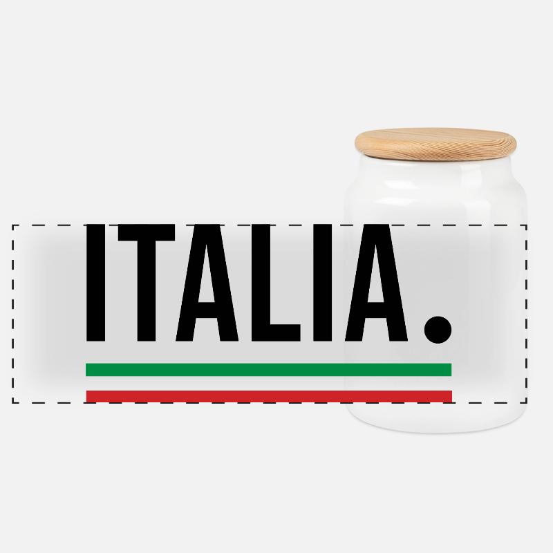 ITALIA – Chemise moderne dans les couleurs - Boîte à biscuits avec couvercle en bois - blanc