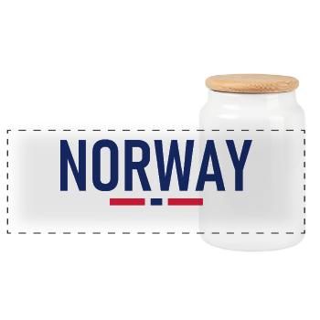Norway - Norge - Norwegen - Flagge - Skandinavien - Panorama Keksdose mit Holzdeckel - Weiß - Vorne