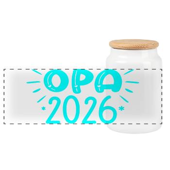 OPA 2026 ENKELKIND BABY GEBURT - Panorama Keksdose mit Holzdeckel - Weiß - Vorne