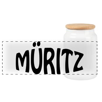 Müritz - Panoramic Cookie Jar with Wooden Lid - white - Front