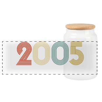 2005 Limited Edition - Vintage Jubiläumsgeschenk - Panorama Keksdose mit Holzdeckel - Weiß - Vorne