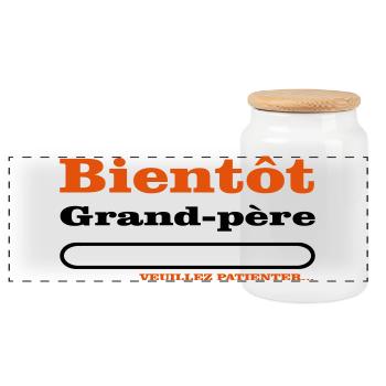bientôt grand père  - Boîte à biscuits avec couvercle en bois - blanc - Devant