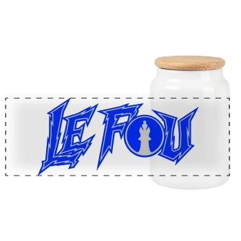 Design Le Fou Pièce d'Échecs Style Urbain Moderne - Boîte à biscuits avec couvercle en bois - blanc - Devant