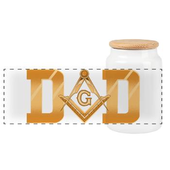 Francs-maçons Illuminati - Boîte à biscuits avec couvercle en bois - blanc - Devant