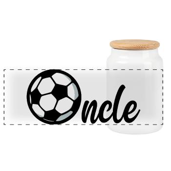 Onkel Football - Panorama Keksdose mit Holzdeckel - Weiß - Vorne