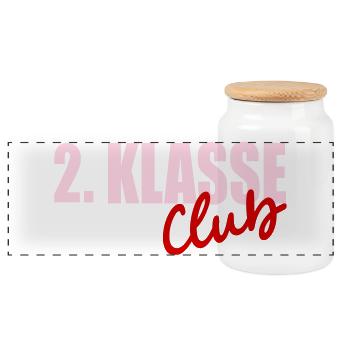 Grundschule 2. Klasse Club - Panorama Keksdose mit Holzdeckel - Weiß - Vorne