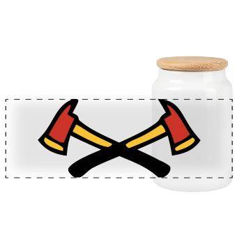 Logo des pompiers croisés - Boîte à biscuits avec couvercle en bois - blanc - Devant