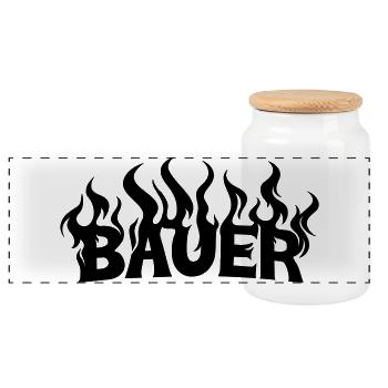 Bauer 2 - Panorama Keksdose mit Holzdeckel - Weiß - Vorne