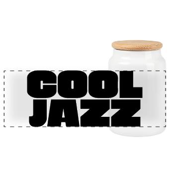 Logo Cool Jazz en gras - Boîte à biscuits avec couvercle en bois - blanc - Devant