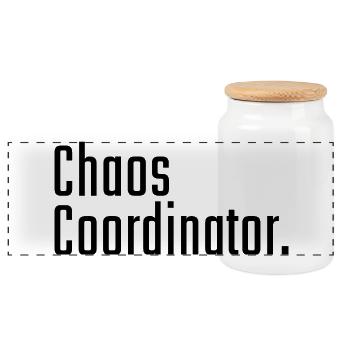 Coordinateur du Chaos - Typographie Diction - Boîte à biscuits avec couvercle en bois - blanc - Devant