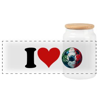 J’adore le football italien - Boîte à biscuits avec couvercle en bois - blanc - Devant