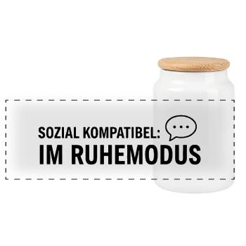 Compatibilité sociale : Introduction en mode veille - Boîte à biscuits avec couvercle en bois - blanc - Devant