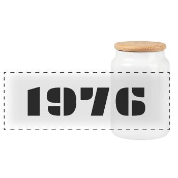 1976 - Boîte à biscuits avec couvercle en bois - blanc - Devant