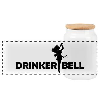 Drinkerbell - Boîte à biscuits avec couvercle en bois - blanc - Devant