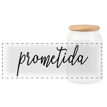 Prometida Fiancée Engagement Wedding Bride To Be - Panoramic Cookie Jar with Wooden Lid - white - Front