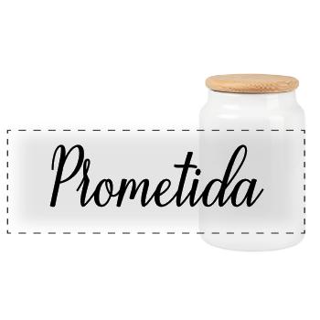Prometida Verlobte Verlobung Hochzeit Braut zu sein - Panorama Keksdose mit Holzdeckel - Weiß - Vorne