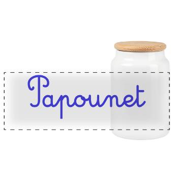 PAPOUNET. PAPA. FÊTE DES PÈRES. BONNE FÊTE PAPA - Boîte à biscuits avec couvercle en bois - blanc - Devant