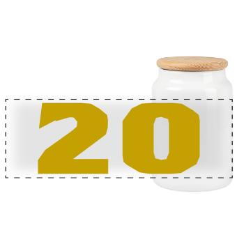 20. 20 ANS. 20e ANNIVERSAIRE. ANNIVERSAIRE 20 ANS. - Boîte à biscuits avec couvercle en bois - blanc - Devant