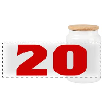 20. 20 YEARS. 20th ANNIVERSARY. 20TH ANNIVERSARY. - Panoramic Cookie Jar with Wooden Lid - white - Front